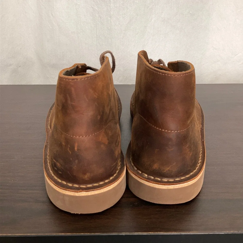 Clarks Chukka Boots Mens 9M Brown Mottled Leather Distressed Desert Retro